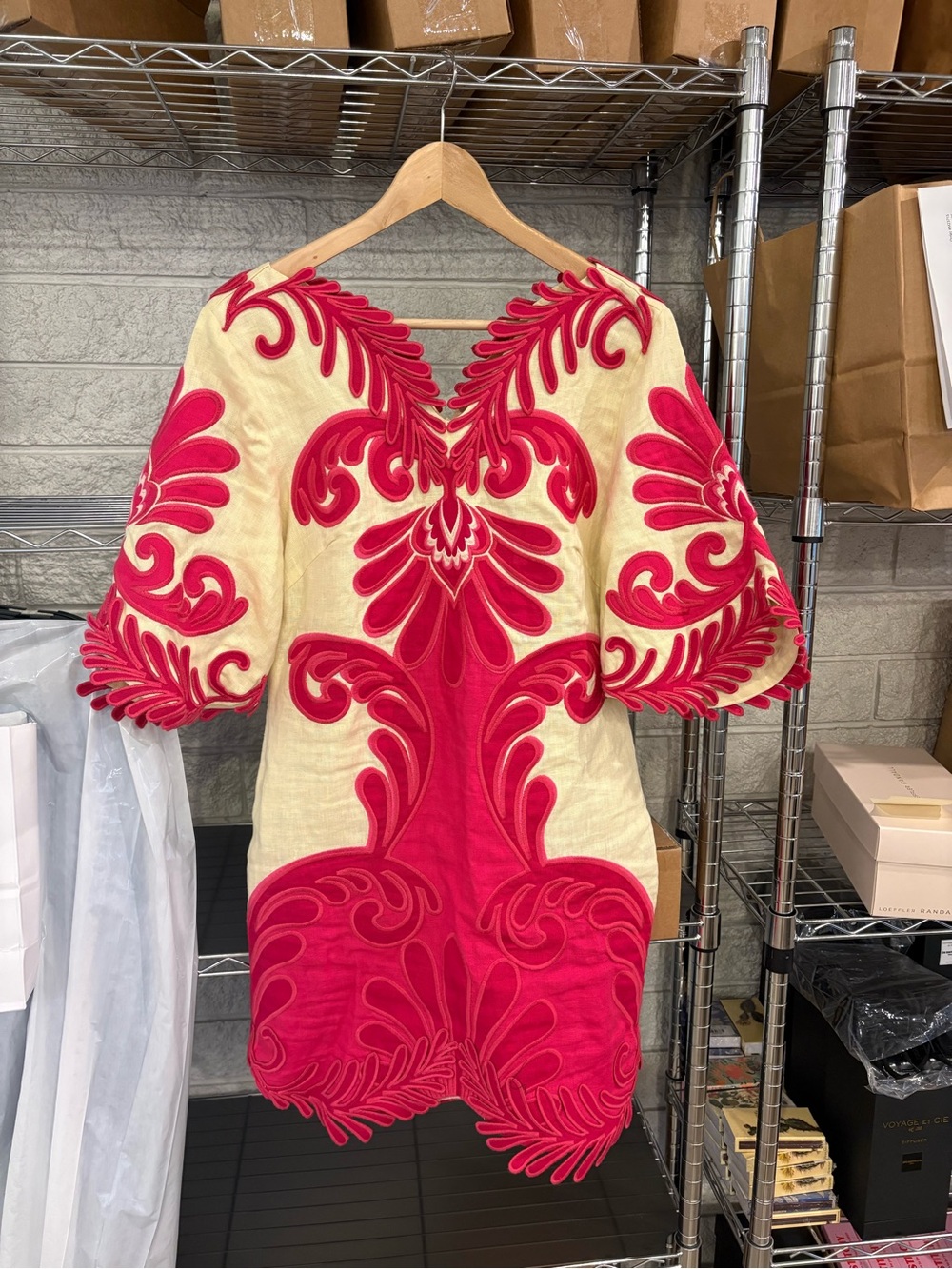 FARM RIO Spring Arabesc Embroidered Mini Dress